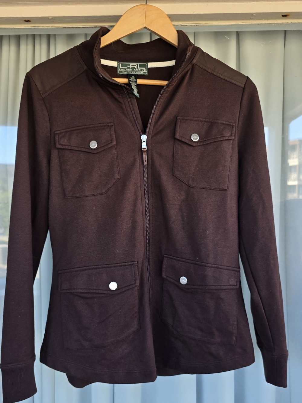 Ralph Lauren Women's Dark Brown Zip-Up Utility Jacket